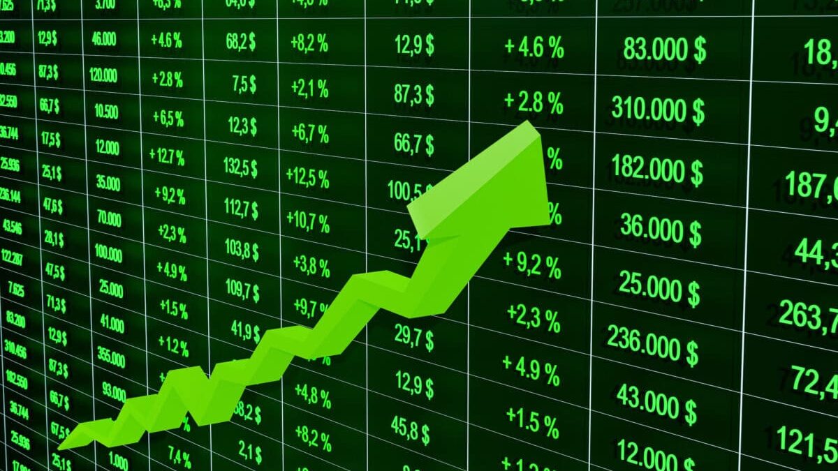 stocks climbing green bull market
