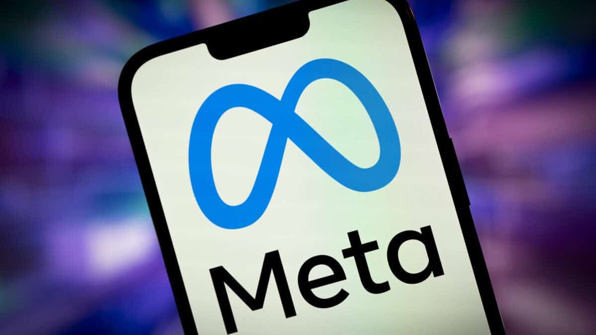 The Meta Platforms logo displayed on a smartphone